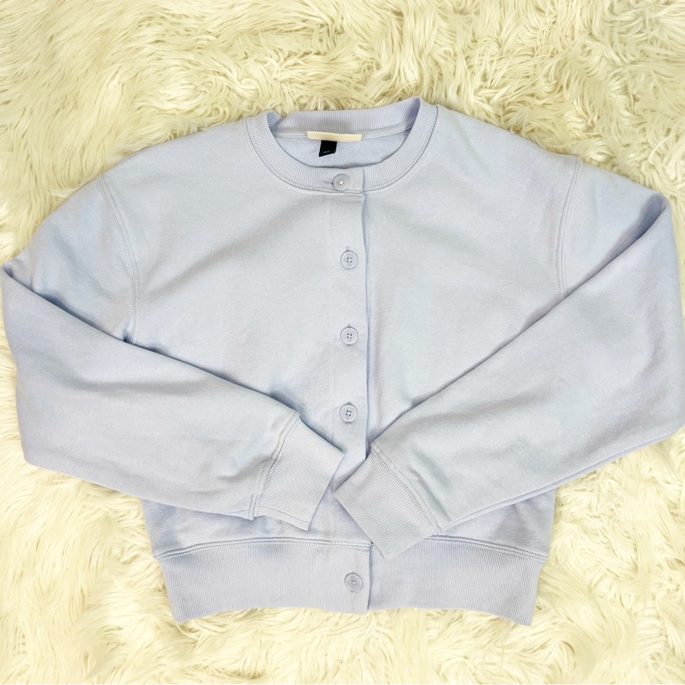 Universal Thread Light Blue Button Front Sweatshi… - image 3